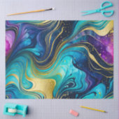 Farbiges Tissue (Tissue) aus Marmorfarben Seidenpapier (Basteln)