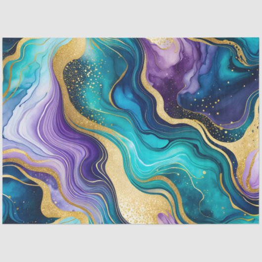 Farbiges Tissue (Tissue) aus Marmorfarben Seidenpapier (Vorderseite)