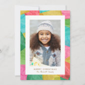 Farbiges Tissue Vertikales Weihnachtsfest-Foto Feiertagskarte (Vorderseite)