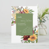 Farbiges toskanisches Brautparty Einladung (Stehend Vorderseite)