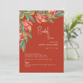 Farbiges toskanisches Rotes Foliage-Brautparty Einladung (Stehend Vorderseite)