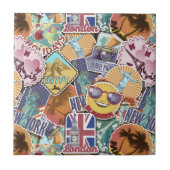 Farbiges Travel Sticker Muster Fliese (Vorderseite)