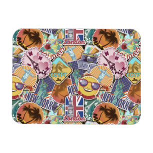 Farbiges Travel Sticker Muster Magnet