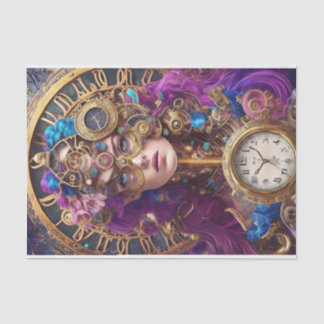Farbiges, trendiges Steampunk Dekoupage Tissue Pap Seidenpapier