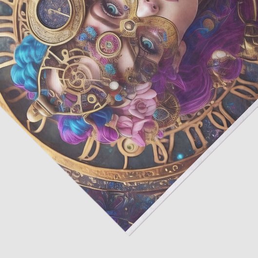 Farbiges, trendiges Steampunk Dekoupage Tissue Pap Seidenpapier (Ausschnitt)