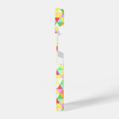 Farbiges Triangle-Retrogeometrie-Muster Monogram iPhone Hülle (Linke Seite)