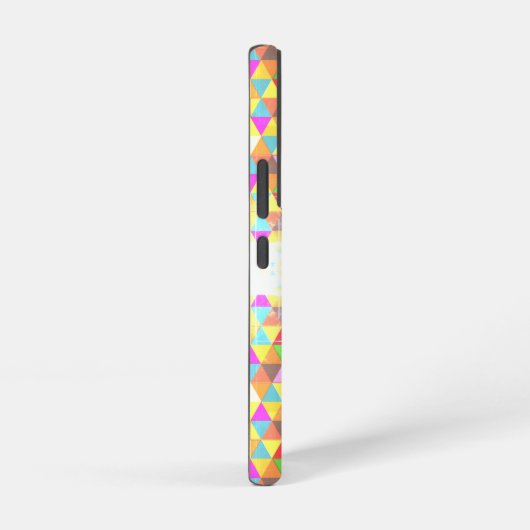 Farbiges Triangle-Retrogeometrie-Muster Monogram Samsung Galaxy Hülle (Rechte Seite)