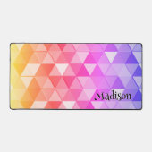 Farbiges Triangle-Retrogeometrie-Muster Monogram Schreibtischunterlage (Vorderseite)