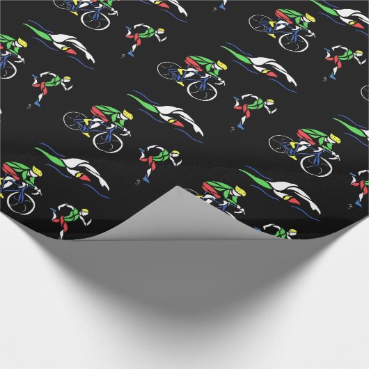 Farbiges Triathlon-Design Geschenkpapier (Ecke)