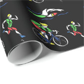 Farbiges Triathlon-Design Geschenkpapier (Rolleneckpunkt)
