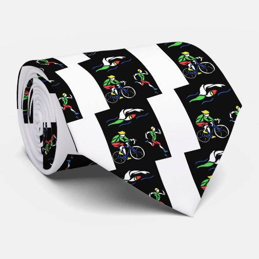 Farbiges Triathlon-Design Krawatte (Gerollt)