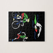 Farbiges Triathlon-Design Puzzle (Horizontal)