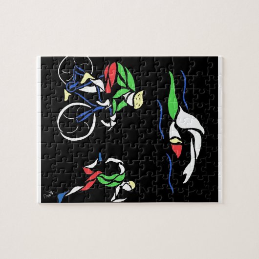 Farbiges Triathlon-Design Puzzle (Horizontal)