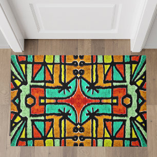 Farbiges Tribal Geometric Muster Fußmatte