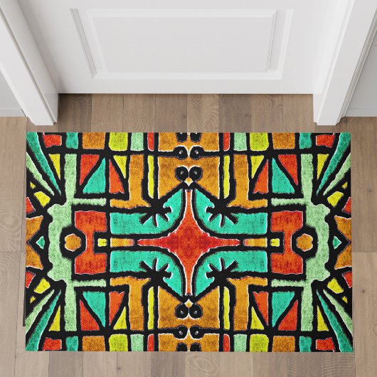Farbiges Tribal Geometric Muster Fußmatte