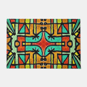 Farbiges Tribal Geometric Muster Fußmatte (Vorderseite)