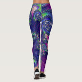 Farbiges Trippy Boho Jewel Tone Rainbow Fraktal Leggings (Rückseite)