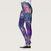 Farbiges Trippy Boho Jewel Tone Rainbow Fraktal Leggings (Links)