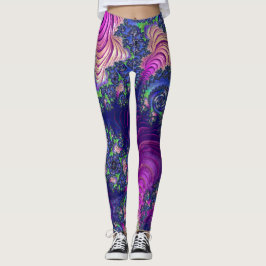 Farbiges Trippy Boho Jewel Tone Rainbow Fraktal Leggings