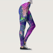 Farbiges Trippy Boho Jewel Tone Rainbow Fraktal Leggings (Rechts)