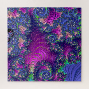 Farbiges Trippy Boho Jewel Tone Rainbow Fraktal Puzzle