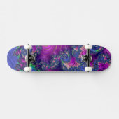 Farbiges Trippy Boho Jewel Tone Rainbow Fraktal Skateboard (Horizontal)