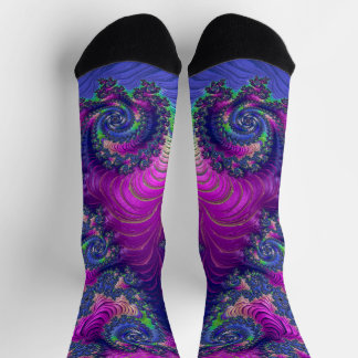 Farbiges Trippy Boho Jewel Tone Rainbow Fraktal Socken