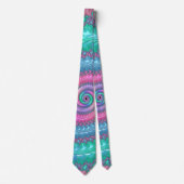 Farbiges Trippy-Funky Jewel Tone Spiral Fraktal Krawatte (Vorderseite)