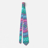 Farbiges Trippy-Funky Jewel Tone Spiral Fraktal Krawatte (Rückseite)