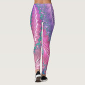 Farbiges Trippy-Funky Jewel Tone Spiral Fraktal Leggings (Rückseite)
