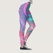 Farbiges Trippy-Funky Jewel Tone Spiral Fraktal Leggings (Rechts)