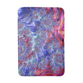 Farbiges Trippy Groovy Digitales Abstraktes Frakta Badematte (Vorderseite Vertikal)