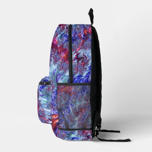 Farbiges Trippy Groovy Digitales Abstraktes Frakta Bedruckter Rucksack (Rechts)