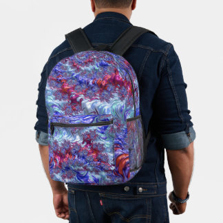 Farbiges Trippy Groovy Digitales Abstraktes Frakta Bedruckter Rucksack