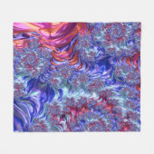 Farbiges Trippy Groovy Digitales Abstraktes Frakta Fleecedecke (Vorderseite (Horizontal))