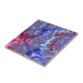 Farbiges Trippy Groovy Digitales Abstraktes Frakta Fliese (Seite)