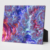 Farbiges Trippy Groovy Digitales Abstraktes Frakta Fotoplatte (Seite)