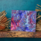 Farbiges Trippy Groovy Digitales Abstraktes Frakta Fotoplatte (Seite)