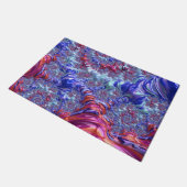 Farbiges Trippy Groovy Digitales Abstraktes Frakta Fußmatte (Schrägansicht)