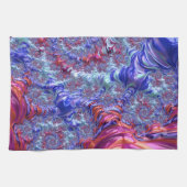Farbiges Trippy Groovy Digitales Abstraktes Frakta Geschirrtuch (Horizontal)
