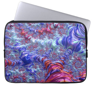 Farbiges Trippy Groovy Digitales Abstraktes Frakta Laptopschutzhülle