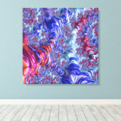 Farbiges Trippy Groovy Digitales Abstraktes Frakta Leinwanddruck (Insitu (Holzboden))