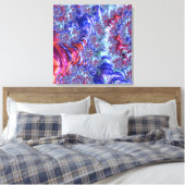 Farbiges Trippy Groovy Digitales Abstraktes Frakta Leinwanddruck (Insitu (Schlafzimmer))