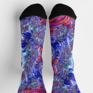Farbiges Trippy Groovy Digitales Abstraktes Frakta Socken