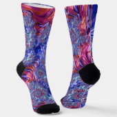 Farbiges Trippy Groovy Digitales Abstraktes Frakta Socken (Gewinkelt)