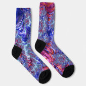 Farbiges Trippy Groovy Digitales Abstraktes Frakta Socken (Rechts)