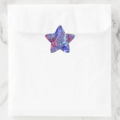 Farbiges Trippy Groovy Digitales Abstraktes Frakta Stern-Aufkleber (Tasche)