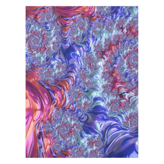 Farbiges Trippy Groovy Digitales Abstraktes Frakta Tischdecke (Vorderseite)