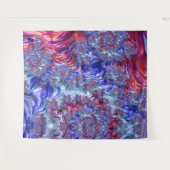 Farbiges Trippy Groovy Digitales Abstraktes Frakta Wandteppich (Vorderseite (Horizontal))