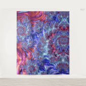 Farbiges Trippy Groovy Digitales Abstraktes Frakta Wandteppich (Vorderseite)